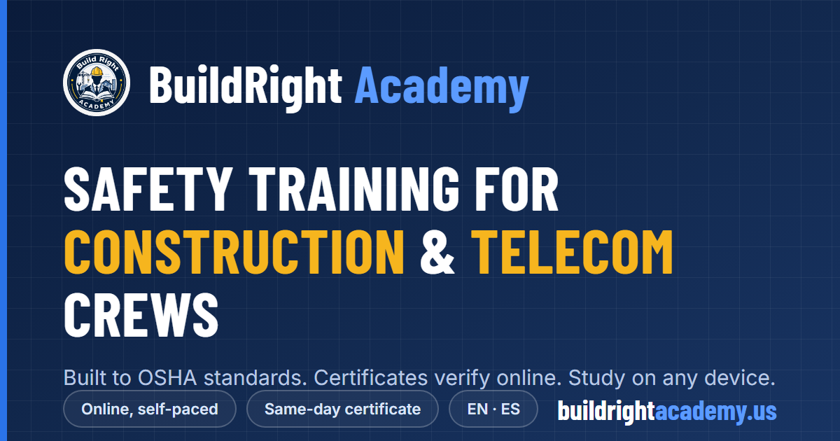 Basic Seminar Program Sample Program Tower Rigging Training Program Kit for Employers | BuildRight Academy